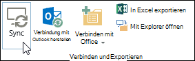 Sync option on the Library tab in the ribbon