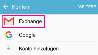 Wählen Sie Ihr Konto aus.
