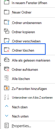 Screenshot der im Navigationsbereich ausgewählten Option 
