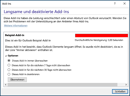 Deaktivieren von Outlook-Add-Ins