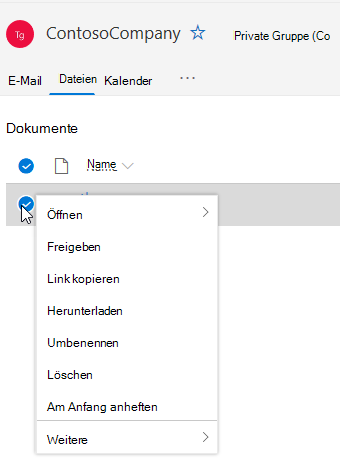 Anzeigen der Optionen 