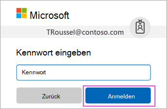 Geben Sie das Kennwort für Ihr Office 365-Geschäfts-, Schul- oder Unikonto ein.