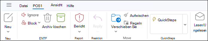 Das Menüband im neuen Outlook für Windows