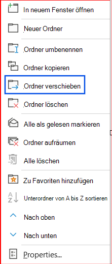 Screenshot der im Navigationsbereich ausgewählten Option 