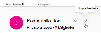Wählen Sie Gruppe bearbeiten neben dem Gruppennamen aus.