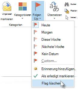 Befehl 'Kennzeichnung löschen' im Menüband
