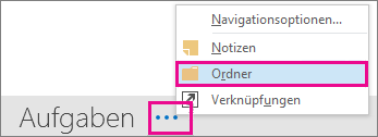 Ordner auf der Navigationsleiste anzeigen