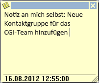 Notiz eingeben