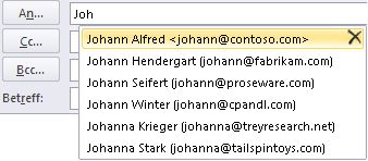 Liste mit automatischer Vervollständigung