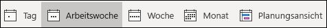 Ändern der Kalenderansicht