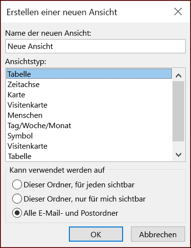 Erstellen Sie eine neue Ansicht.