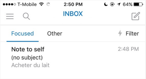Notiz für mich in iOS