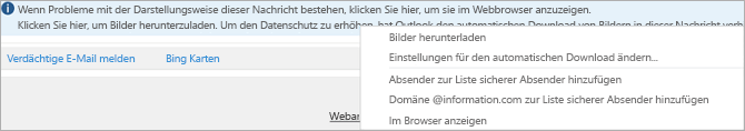 Flags und Erinnerungen für Empfänger werden in der Infoleiste der Nachricht angegeben.