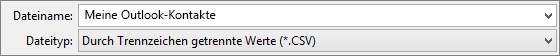 Speichern Ihres Kontakteadressbuchs als CSV-Datei