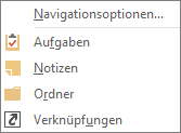 Wählen Sie auf der Schnellzugriffsleiste Mehr (die drei Punkte) aus, um Navigationsoptionen anzuzeigen