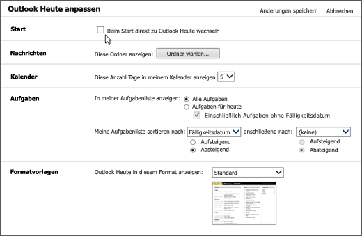 Screenshot des Bereichs 