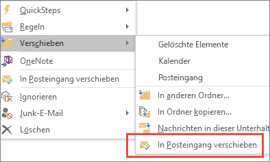 In Posteingang verschieben