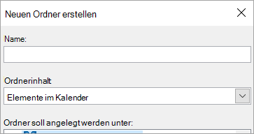 Create New Folder dialog box
