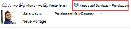 Anfordern des Beitritts zu einer Gruppe aus einer E-Mail