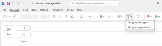Zeigt die klassische Outlook-E-Mail-Seite mit ausgewähltem Copilot-Symbol in der oberen Symbolleiste an.