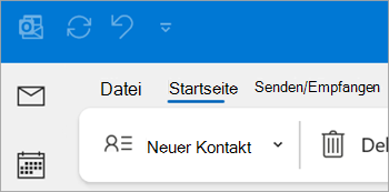 Screenshot: Neuer Kontakt im Menüband des klassischen Outlook