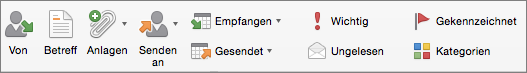 Schaltflächen für Suchoptionen