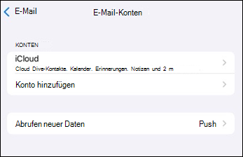 Hinzufügen eines Kontos für mobile Outlook-Mail-Apps unter iOS