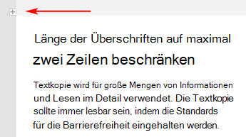 Abbildung eines Outlook-Newsletter-Abschnittsauswahl