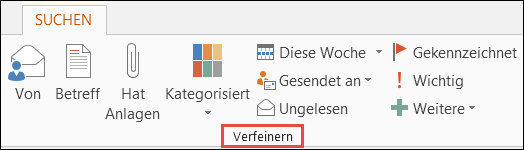 Einschränken der Suchergebnisse mit den Optionen unter 
