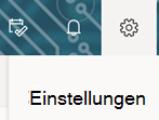Einstellungsoption auf der Symbolleiste von Outlook im Web