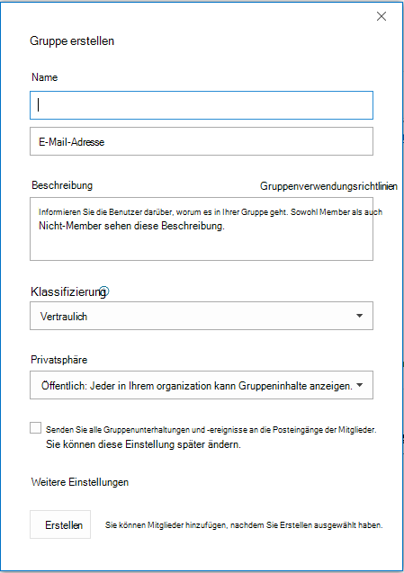 Eine Gruppe erstellen