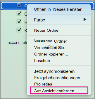 Aus der Ansicht entfernen