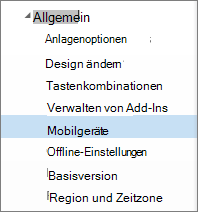 Allgemeine > mobile Geräte