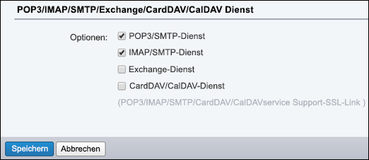 Wählen Sie POP3/SMTP und IMAP/SMTP aus.
