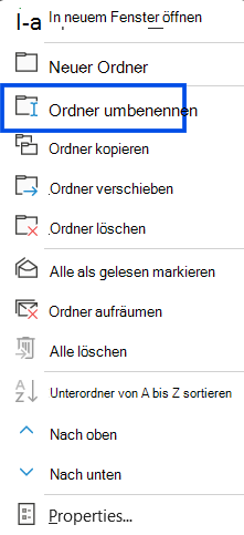 Screenshot des Cursors, der im Navigationsbereich von Outlook im Web auf die Schaltfläche 