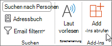 Wählen Sie im Menüband Add-Ins abrufen aus.