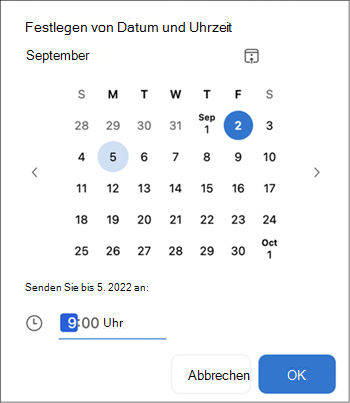 Uhrzeit auswählen