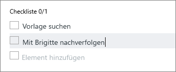 Hinzufügen eines Elements zu einer Prüfliste
