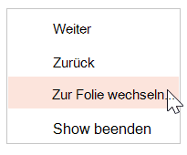 Screenshot: Zur Folie wechseln