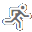 . Das Läufersymbol gibt ein 3D-Bild an, das vordefinierte Animationsszenen