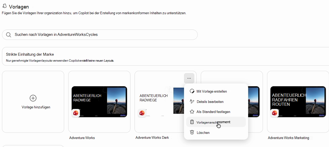 Screenshot des Menüs 