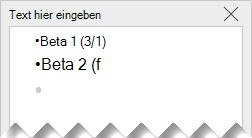 SmartArt-Textbereich mit Betameilensteindaten
