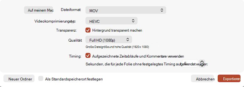 Screenshot des Dialogfelds 