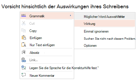 Screenshot des Kontextmenüs 