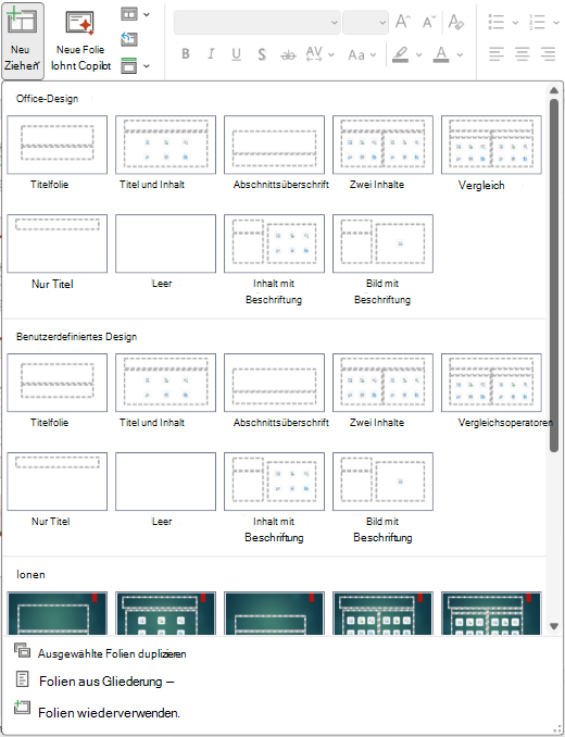 Screenshot des Newslide-Designlayouts.