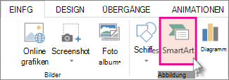 Auf 'SmartArt' klicken