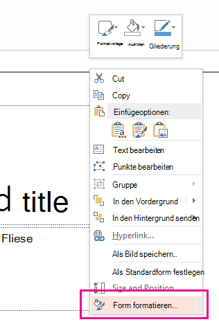 Klicken Sie im Kontextmenü auf 