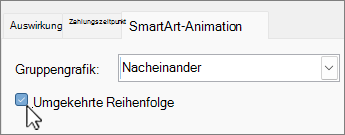 PPT SmartArt-Animation umgekehrte Reihenfolge Kontrollkästchen.