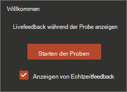 Klicken Sie auf Probe starten.