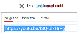 Wenn Ihr Einbettungscode mit HTTP beginnt, wird Ihr Video nicht erfolgreich eingebettet.